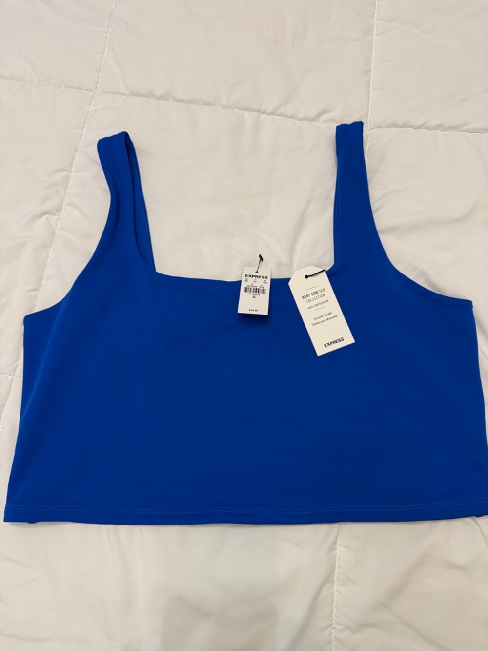 Express Electric Blue Square Neck Crop Tank size xl new with tags